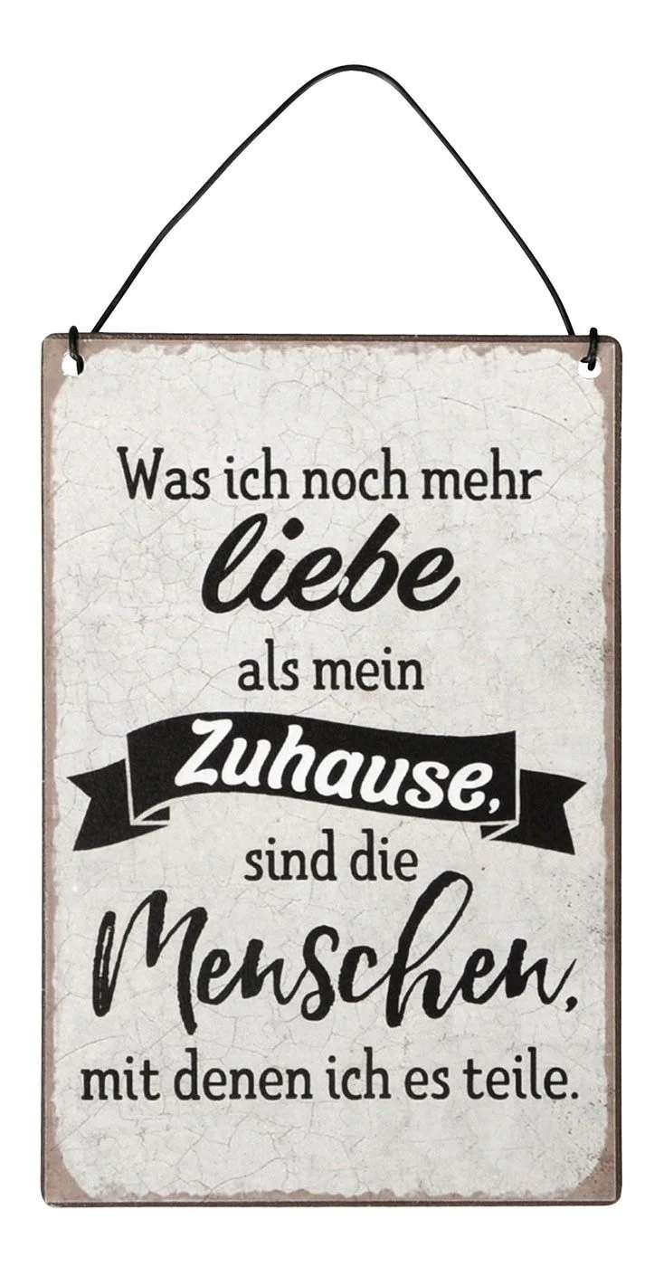 Levandeo® 3er-Set Blechschilder – Freunde & Familie Sprüche, 10 × 15 cm
